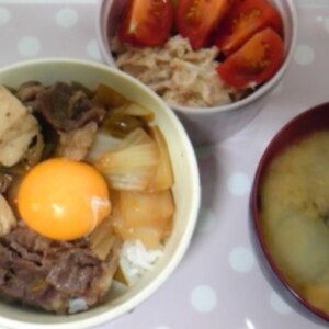 2人すき焼き丼